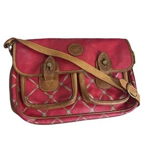 Vintage 1996 Hunting World Red Leather Messenger Bag